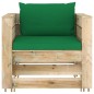 vidaXL Muebles de jardín 2 piezas con cojines madera impregnada verde vidaXL Muebles de jardín 2 piezas con cojines madera impregnada verde