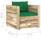vidaXL Muebles de jardín 2 piezas con cojines madera impregnada verde vidaXL Muebles de jardín 2 piezas con cojines madera impregnada verde