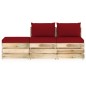 vidaXL Muebles de jardín 3 piezas con cojines madera impregnada verde vidaXL Muebles de jardín 3 piezas con cojines madera impregnada verde