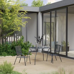 vidaXL Juego de comedor de jardín 3 piezas acero antracita