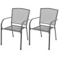 vidaXL Juego de comedor de jardín 3 piezas acero antracita vidaXL Juego de comedor de jardín 3 piezas acero antracita