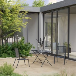 vidaXL Juego de comedor de jardín 3 piezas acero antracita 
