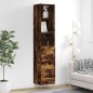 vidaXL Aparador de madera contrachapada roble ahumado 34,5x34x180 cm vidaXL Aparador de madera contrachapada roble ahumado 34,5x34x180 cm
