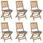 vidaXL Sillas de jardín plegables 6 uds y cojines madera maciza acacia vidaXL Sillas de jardín plegables 6 uds y cojines madera maciza acacia