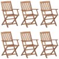 vidaXL Sillas de jardín plegables 6 uds y cojines madera maciza acacia