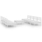 vidaXL Juego de muebles de jardín 9 piezas madera maciza pino blanco vidaXL Juego de muebles de jardín 9 piezas madera maciza pino blanco