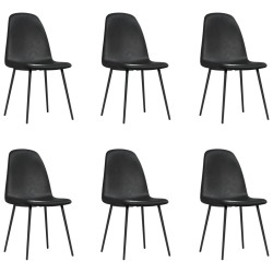 vidaXL Sillas de comedor 6 unidades cuero sintético negro