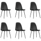 vidaXL Sillas de comedor 6 unidades cuero sintético negro vidaXL Sillas de comedor 6 unidades cuero sintético negro