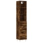 vidaXL Aparador de madera contrachapada roble ahumado 34,5x34x180 cm vidaXL Aparador de madera contrachapada roble ahumado 34,5x34x180 cm