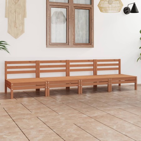 vidaXL Juego de muebles de jardín 4 pzs madera maciza pino marrón miel
