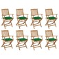 vidaXL Sillas de jardín plegables 8 uds y cojines madera maciza acacia