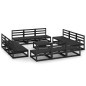 vidaXL Juego de muebles de jardín 13 piezas negro madera madera pino