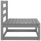 vidaXL Juego de muebles de jardín 3 piezas gris madera maciza de pino
