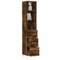vidaXL Aparador de madera contrachapada roble ahumado 34,5x34x180 cm vidaXL Aparador de madera contrachapada roble ahumado 34,5x34x180 cm