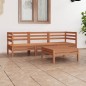 vidaXL Juego de muebles de jardín 4 pzs madera maciza pino marrón miel vidaXL Juego de muebles de jardín 4 pzs madera maciza pino marrón miel
