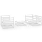 vidaXL Set de salón de jardín de 5 piezas blanco madera maciza pino vidaXL Set de salón de jardín de 5 piezas blanco madera maciza pino