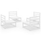 vidaXL Set de salón de jardín de 4 piezas blanco madera maciza pino vidaXL Set de salón de jardín de 4 piezas blanco madera maciza pino