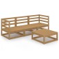 vidaXL Muebles de jardín 4 piezas marrón miel madera madera de pino