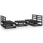 vidaXL Juego de muebles de jardín 5 pzas y cojines negro madera pino vidaXL Juego de muebles de jardín 5 pzas y cojines negro madera pino