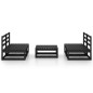 vidaXL Juego de muebles de jardín 5 pzas y cojines negro madera pino vidaXL Juego de muebles de jardín 5 pzas y cojines negro madera pino