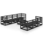 vidaXL Juego de muebles de jardín 8 piezas negro madera maciza pino vidaXL Juego de muebles de jardín 8 piezas negro madera maciza pino