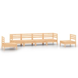 vidaXL Juego de muebles de jardín 6 piezas madera maciza de pino
