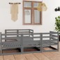vidaXL Juego de muebles de jardín 6 piezas gris madera maciza de pino vidaXL Juego de muebles de jardín 6 piezas gris madera maciza de pino