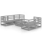 vidaXL Juego de muebles de jardín 6 piezas gris madera maciza de pino vidaXL Juego de muebles de jardín 6 piezas gris madera maciza de pino