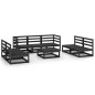 vidaXL Juego de muebles de jardín 8 piezas negro madera maciza de pino vidaXL Juego de muebles de jardín 8 piezas negro madera maciza de pino
