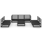 vidaXL Juego de muebles de jardín 8 piezas negro madera maciza de pino vidaXL Juego de muebles de jardín 8 piezas negro madera maciza de pino