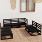 vidaXL Juego de muebles de jardín 7 piezas negro madera maciza de pino vidaXL Juego de muebles de jardín 7 piezas negro madera maciza de pino