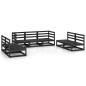 vidaXL Juego de muebles de jardín 7 piezas negro madera maciza de pino vidaXL Juego de muebles de jardín 7 piezas negro madera maciza de pino