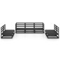 vidaXL Juego de muebles de jardín 7 piezas negro madera maciza de pino vidaXL Juego de muebles de jardín 7 piezas negro madera maciza de pino