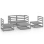 vidaXL Muebles de jardín 5 piezas gris madera maciza de pino vidaXL Muebles de jardín 5 piezas gris madera maciza de pino