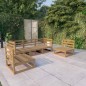 vidaXL Muebles de jardín 5 piezas marrón miel madera maciza de pino
