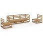 vidaXL Muebles de jardín 5 piezas marrón miel madera maciza de pino
