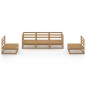 vidaXL Muebles de jardín 5 piezas marrón miel madera maciza de pino