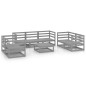 vidaXL Juego de muebles de jardín 8 piezas gris madera maciza de pino vidaXL Juego de muebles de jardín 8 piezas gris madera maciza de pino