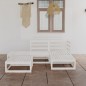 vidaXL Set de salón de jardín de 5 piezas blanco madera maciza de pino vidaXL Set de salón de jardín de 5 piezas blanco madera maciza de pino