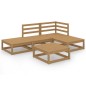 vidaXL Muebles de jardín 5 piezas marrón miel madera maciza de pino