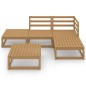 vidaXL Muebles de jardín 5 piezas marrón miel madera maciza de pino