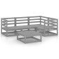vidaXL Muebles de jardín 5 piezas gris madera de pino maciza vidaXL Muebles de jardín 5 piezas gris madera de pino maciza