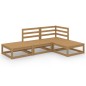 vidaXL Muebles de jardín 4 piezas marrón miel madera maciza de pino vidaXL Muebles de jardín 4 piezas marrón miel madera maciza de pino
