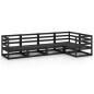 vidaXL Juego de muebles de jardín 5 piezas negro madera maciza de pino 