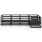 vidaXL Juego de muebles de jardín 5 piezas negro madera maciza de pino 