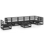 vidaXL Juego de muebles de jardín 8 piezas negro madera maciza pino vidaXL Juego de muebles de jardín 8 piezas negro madera maciza pino