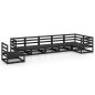 vidaXL Juego de muebles de jardín 7 piezas negro madera maciza de pino 