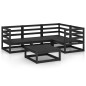 vidaXL Juego de muebles de jardín 5 piezas negro madera maciza de pino vidaXL Juego de muebles de jardín 5 piezas negro madera maciza de pino