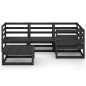 vidaXL Juego de muebles de jardín 5 piezas negro madera maciza de pino vidaXL Juego de muebles de jardín 5 piezas negro madera maciza de pino