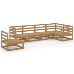 vidaXL Muebles de jardín 6 piezas marrón miel madera maciza de pino 